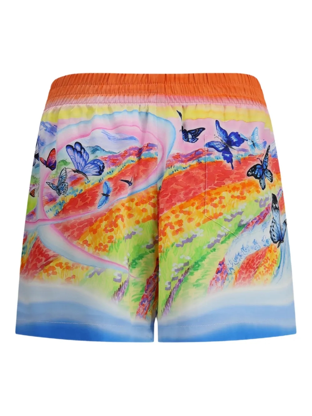 Casablanca landscape-print silk shorts